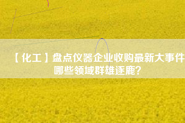 【化工】盤點(diǎn)儀器企業(yè)收購(gòu)最新大事件 哪些領(lǐng)域群雄逐鹿？