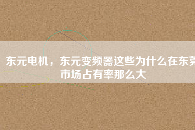 東元電機(jī)，東元變頻器這些為什么在東莞市場(chǎng)占有率那么大