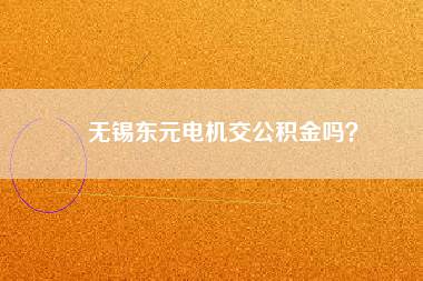 無(wú)錫東元電機(jī)交公積金嗎？