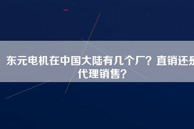 東元電機(jī)在中國(guó)大陸有幾個(gè)廠？直銷(xiāo)還是代理銷(xiāo)售？