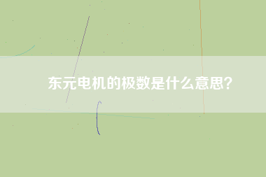 東元電機(jī)的極數(shù)是什么意思？