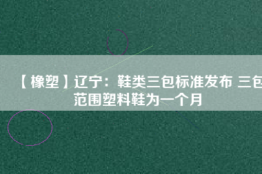 【橡塑】遼寧：鞋類三包標(biāo)準(zhǔn)發(fā)布 三包范圍塑料鞋為一個(gè)月