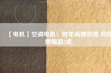 【電機】空調(diào)電機：財年高增收尾 同比增幅超2成
          