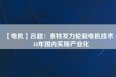 【電機(jī)】呂超:泰特發(fā)力輪轂電機(jī)技術(shù) 2018年國(guó)內(nèi)實(shí)現(xiàn)產(chǎn)業(yè)化