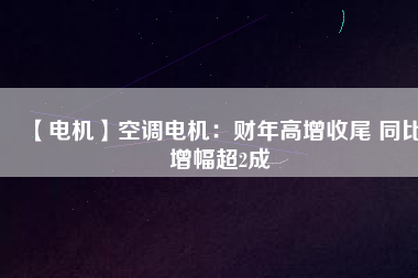 【電機】空調(diào)電機：財年高增收尾 同比增幅超2成
          