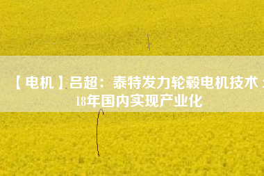 【電機(jī)】呂超:泰特發(fā)力輪轂電機(jī)技術(shù) 2018年國(guó)內(nèi)實(shí)現(xiàn)產(chǎn)業(yè)化