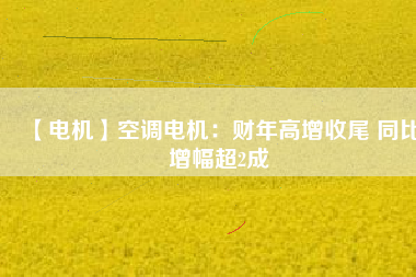 【電機】空調(diào)電機：財年高增收尾 同比增幅超2成
          