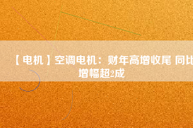 【電機】空調(diào)電機：財年高增收尾 同比增幅超2成
          