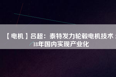 【電機(jī)】呂超:泰特發(fā)力輪轂電機(jī)技術(shù) 2018年國(guó)內(nèi)實(shí)現(xiàn)產(chǎn)業(yè)化