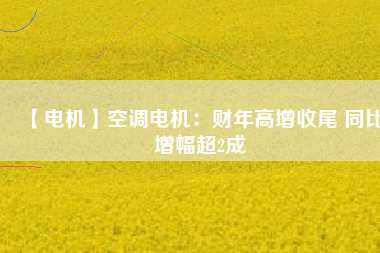 【電機】空調(diào)電機：財年高增收尾 同比增幅超2成
          
