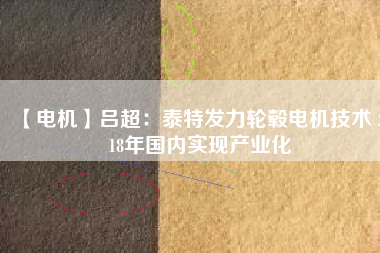 【電機(jī)】呂超:泰特發(fā)力輪轂電機(jī)技術(shù) 2018年國(guó)內(nèi)實(shí)現(xiàn)產(chǎn)業(yè)化