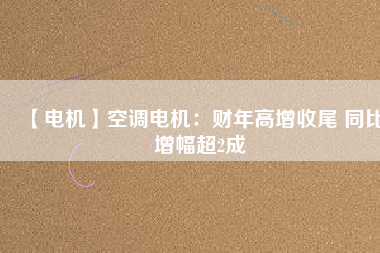【電機】空調(diào)電機：財年高增收尾 同比增幅超2成
          