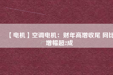 【電機】空調(diào)電機：財年高增收尾 同比增幅超2成
          