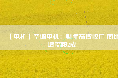 【電機】空調(diào)電機：財年高增收尾 同比增幅超2成
          