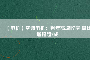 【電機】空調(diào)電機：財年高增收尾 同比增幅超2成
          