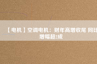 【電機】空調(diào)電機：財年高增收尾 同比增幅超2成
          