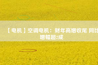 【電機】空調(diào)電機：財年高增收尾 同比增幅超2成
          