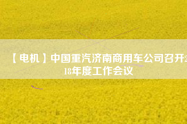 【電機(jī)】中國(guó)重汽濟(jì)南商用車(chē)公司召開(kāi)2018年度工作會(huì)議
          
