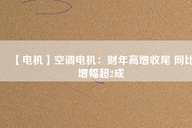 【電機】空調(diào)電機：財年高增收尾 同比增幅超2成
          