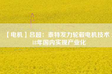 【電機(jī)】呂超:泰特發(fā)力輪轂電機(jī)技術(shù) 2018年國(guó)內(nèi)實(shí)現(xiàn)產(chǎn)業(yè)化