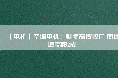 【電機】空調(diào)電機：財年高增收尾 同比增幅超2成
          