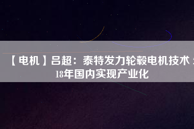 【電機(jī)】呂超:泰特發(fā)力輪轂電機(jī)技術(shù) 2018年國(guó)內(nèi)實(shí)現(xiàn)產(chǎn)業(yè)化