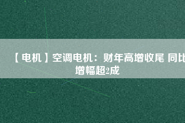 【電機】空調(diào)電機：財年高增收尾 同比增幅超2成
          