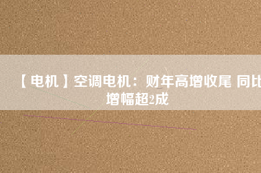 【電機】空調(diào)電機：財年高增收尾 同比增幅超2成
          