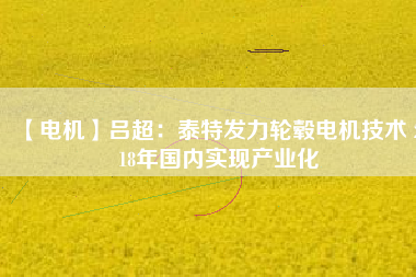 【電機(jī)】呂超:泰特發(fā)力輪轂電機(jī)技術(shù) 2018年國(guó)內(nèi)實(shí)現(xiàn)產(chǎn)業(yè)化