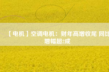 【電機】空調(diào)電機：財年高增收尾 同比增幅超2成
          