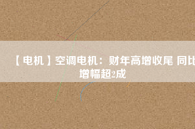【電機】空調(diào)電機：財年高增收尾 同比增幅超2成
          
