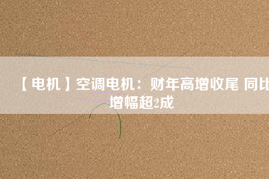 【電機】空調(diào)電機：財年高增收尾 同比增幅超2成
          