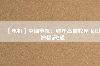 【電機】空調(diào)電機：財年高增收尾 同比增幅超2成
          