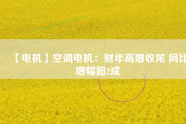 【電機】空調(diào)電機：財年高增收尾 同比增幅超2成
          