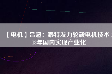 【電機(jī)】呂超:泰特發(fā)力輪轂電機(jī)技術(shù) 2018年國(guó)內(nèi)實(shí)現(xiàn)產(chǎn)業(yè)化